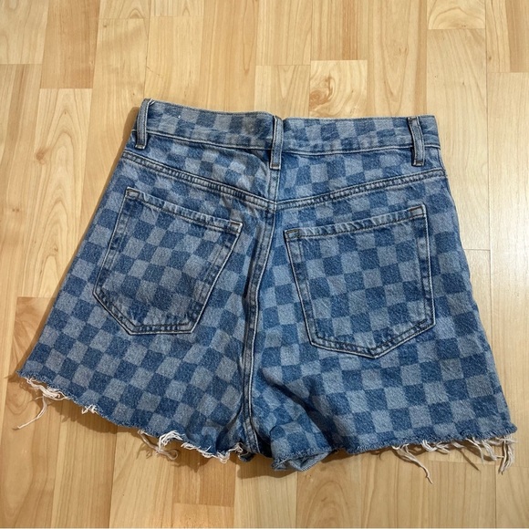 Pacsun Womens Ultra High Rise checkered Vintage Shorts Size 26 - Picture 7 of 7